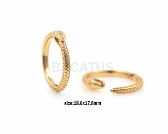 1PCS Round Snake Clasp, Snake Clasp Charm, Round Clasp, Gold Snake Clasp, Gold-Plated Snake Clasp, Necklace Clasp, Jewelry Clasp 18.6x17.8mm