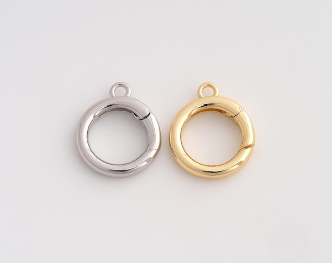 Push Door Clasp,18K Gold Filled Spring Clasp,Round Clasp,DIY Jewelry Supplies,18x15x3.5mm