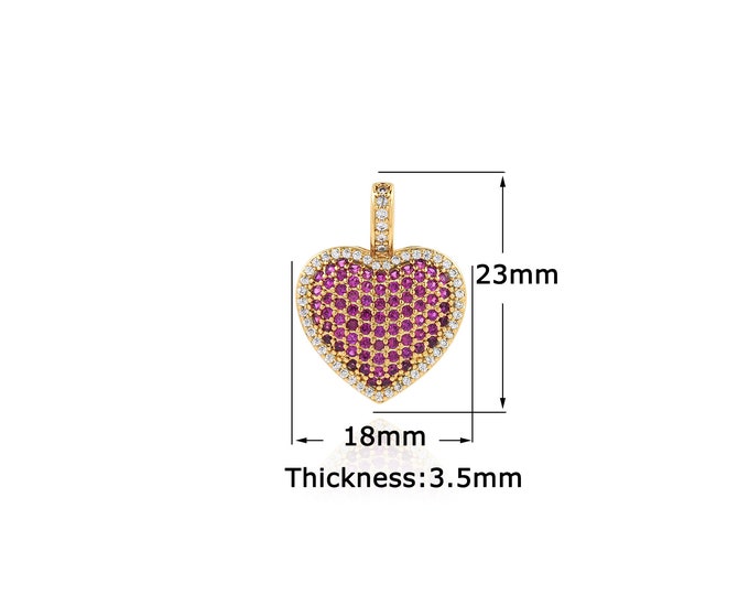 18K Gold Filled Heart pendant,Gold Dainty Heart Charms,Simple pendant Bracelet Necklace for DIY Jewelry Making Supply