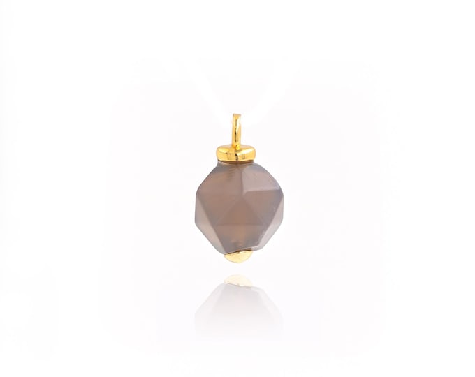 Natural Stone Pendant,18K Gold Filled Natural Stone Necklace,Square Shaped Pendant,DIY jewelry Making Accessories,16x10x10mm