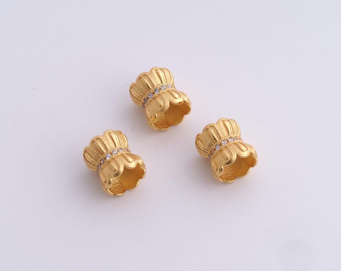 18K Gold Filled Flower Spacer Beads,Gold Tube Beads, Flower Beads DIY Bracelet Necklace Earrings Jewelry Making,8x8mm
