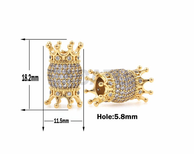 1pcs CZ Micro Pave Cylinder Beads,Brass Barrel Spacer Beads,Bracelet Necklace Beaded Making Supplies 11.5x18.2mm