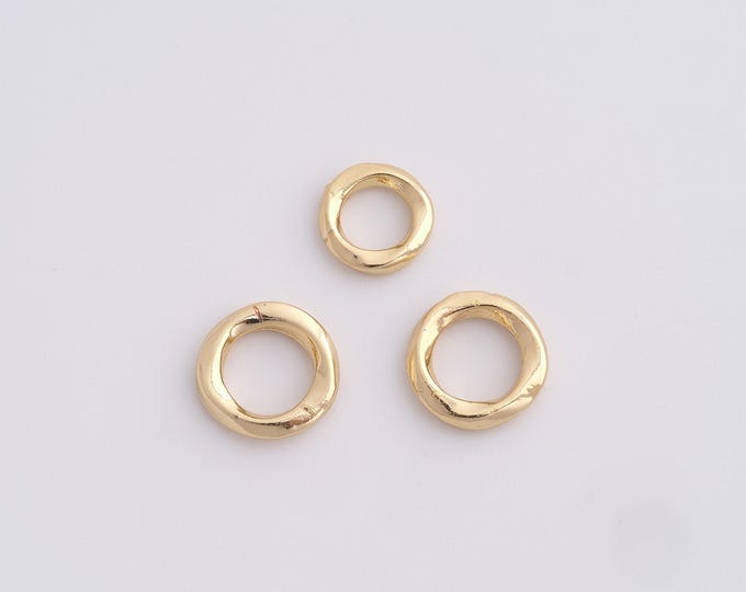 10 pcs 18K Gold Filled Jump Rings,Dainty Round Open Jump Rings Bulk,Gold Split Rings for DIY Jewelry Making Supply