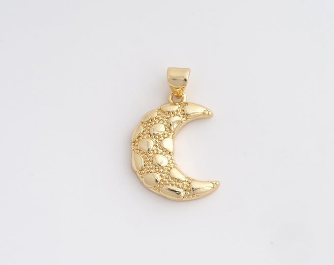 18K Gold Filled Crescent Moon Pendant,Celestial Pendant, Moon Pendant, Jewelry Accessories 25.6x17x3.3mm
