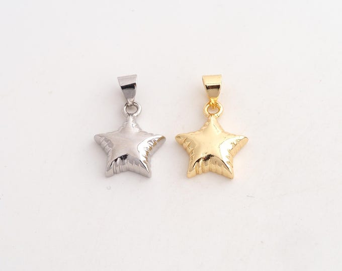 5 pcs 18K Gold Filled Star Charm,Dainty Celestial Pendant,Starburst Pendant ,DIY Jewelry Supplies,20x13.4x3.5mm