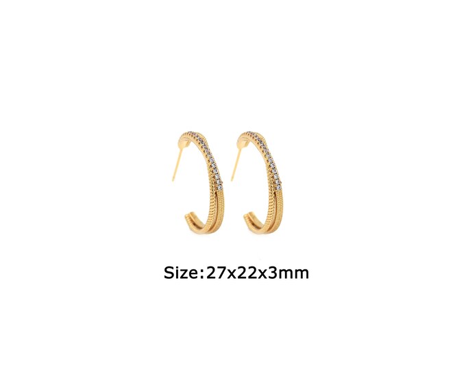 1 pair 18K Gold Filled Round Stud Earrings,Gold Dainty Round Stud Earrings,Simple Stud Earrings,Gift for Her