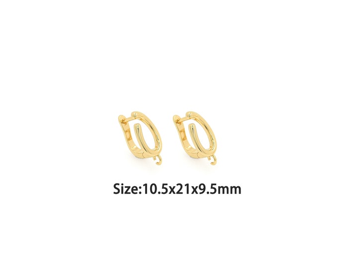 1pair 18K Gold Filling Oval Earrings,Gold Dainty Oval Earring,Simple Earrings,Gift for Her