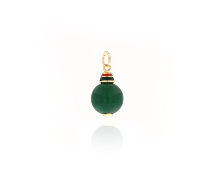 Natural Stone pendant 18K Gold Filled Ball Pendant,Gold Dainty Ball Charms,Bracelet Necklace for DIY Jewelry Making Supply,20.5x10.2x10.2mm