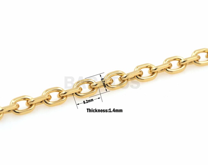 1meter 18K Gold-Plated Small Rectangular Chain, Welded Chain, Gold Rectangular Chain, Gold brass Chain, Suitable For Jewelry Making Supplies