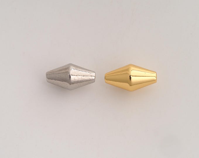 5 pcs Gold Bicone Beads, 18K Gold Filld Tube Beads,for Jewelry Making Supplies,15x8.2x2mm Hole 2mm