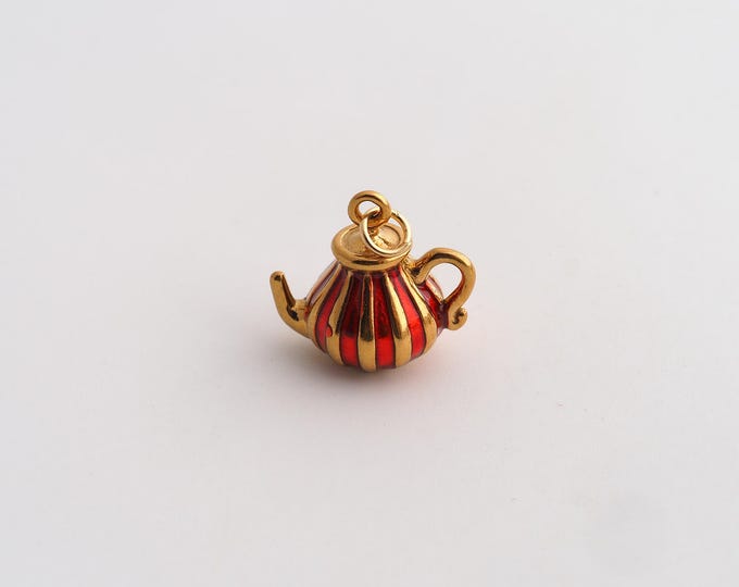 Stainless Steel Teapot Pendant,Enamel Teapot Charms,Teapot Charms for DIY Jewelry Making Supply,16.7x14.7x10mm