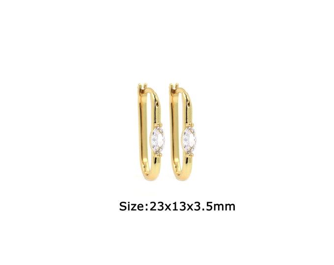 1 pair 18K Gold Filled Square Earrings,Gold Dainty Square Earrings,Simple Earrings,Gift for Her