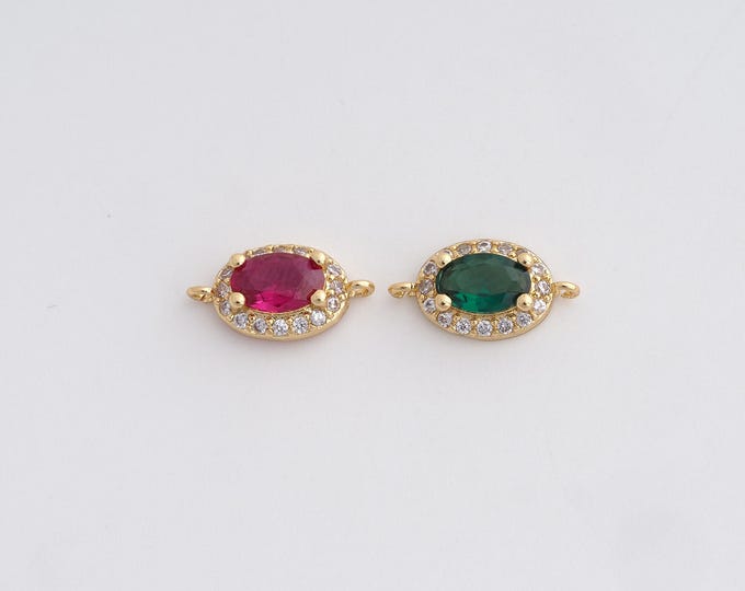 18K Filled Oval Eye Connector,Eye Charm,Eye Charm,Suitable For Jewelry Making Accessories 12.2x6.6x3.4mm