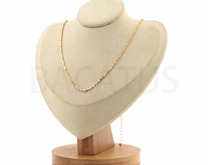 Basic Necklace,Bar Necklace, Lobster Clasp Necklace, 18K Gold Filled Tail Chain Necklace, Chain Necklace, DIY Jewelry Supplies,8.5x1.4x1.4mm