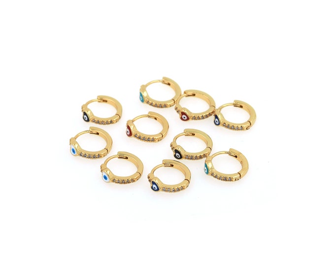 1pair 18K Gold Filled Devil Eye Earring,Gold Dainty Eye Earring,Minimalist Earrings,Gift for Her