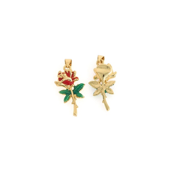 Lot De 31 Pendentifs Roses émaillés Pour Création De Bijoux – Accessoires DIY En Métal, 10 à 30 Mm, Parfait Pour Bracelets Et Colliers