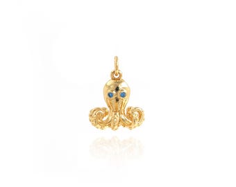 Octopus Pendant 18K Gold Filling Octopus Necklace Marine Life Jewelry DIY Jewelry Making Supplies 18x14.5x14mm