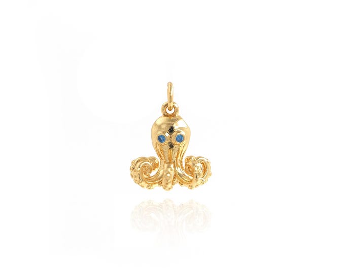 Octopus Pendant 18K Gold Filling Octopus Necklace Marine Life Jewelry DIY Jewelry Making Supplies 18x14.5x14mm