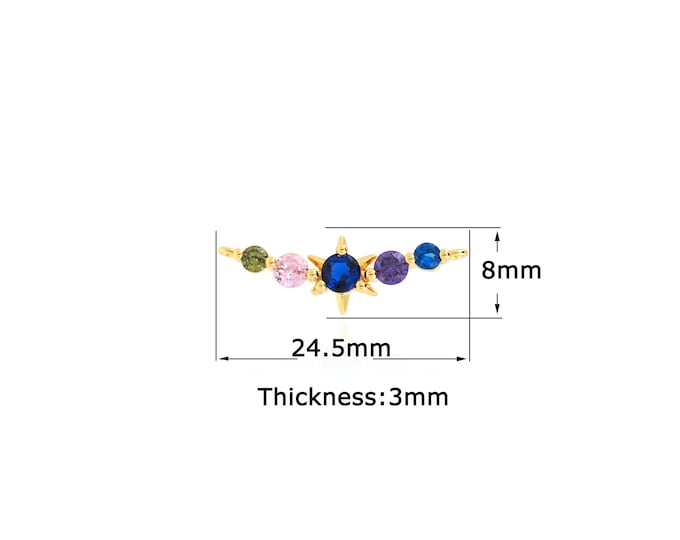 18K Gold Filled Star Connector,Gold Dainty Star Connector,Star Connector Bracelet Necklace for DIY Jewelry Making Supply