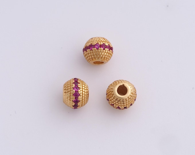 18K Gold Filled Round Spacer Beads,Gold Ball Beads, Tube Beads DIY Bracelet Necklace Earrings Jewelry Making,8x6.7mm