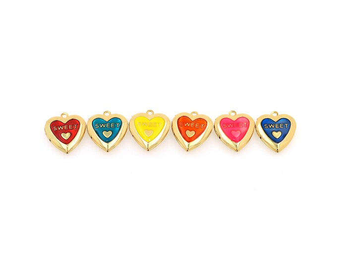 18K Gold Filled Heart pendant,Gold Dainty Heart Charms,Simple pendant Bracelet Necklace for DIY Jewelry Making Supply