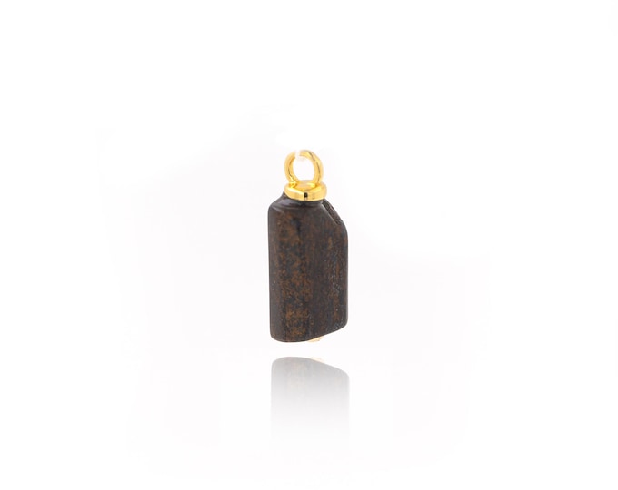 Natural Stone Pendant,18K Gold Filled Natural Stone Necklace,Square Shaped Pendant,DIY jewelry Making Accessories,19x7mm