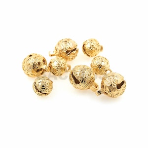 18k gold-plated Jingle bell pendant, antique gold bell pendant, the charm of bells, used to make necklace bracelets 1pcs