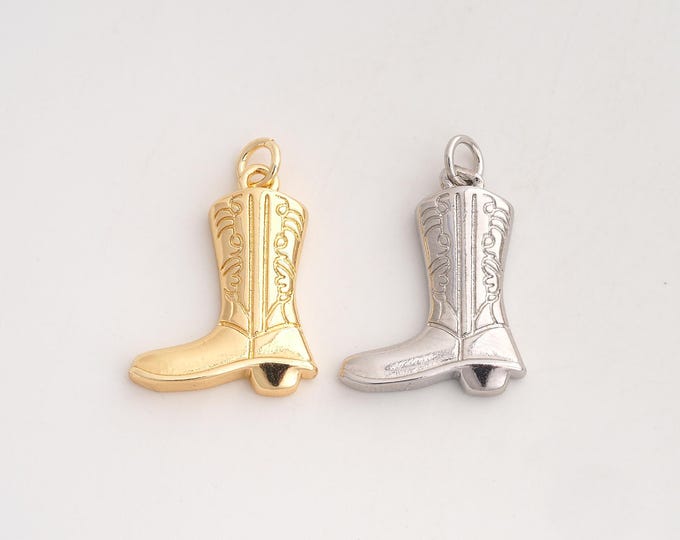 18K Gold Filled Knight Boot Charm,Dainty Knight Boot Pendant,Knight Boot Pendant ,DIY Jewelry Supplies,24.3x17x3.6mm