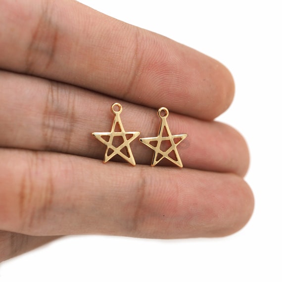 10 Colgantes Estrella Del Norte De Latón Dorado - Para Joyería, Collares, Pulseras Y Manualidades