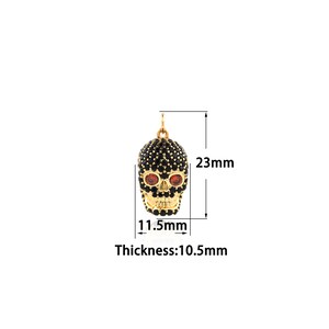 18K Gold Filled Skull Pendant,Gold Dainty Skull Charms,Simple pendant Bracelet Necklace for DIY Jewelry Making Supply