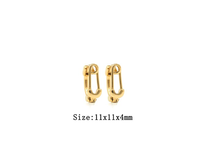 1pair 18K Gold Filling Paper Clip Earring,Gold Dainty Round Earring,Simple Earrings,Gift for Her
