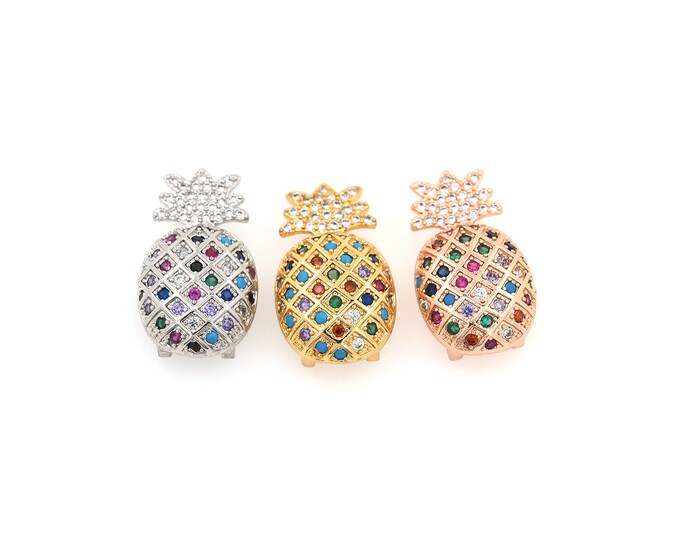 18K Gold Filled CZ Pineapple Beads,Gold Pineapple Beads,Pineapple Beads DIY Gold Jewelry Making Supply