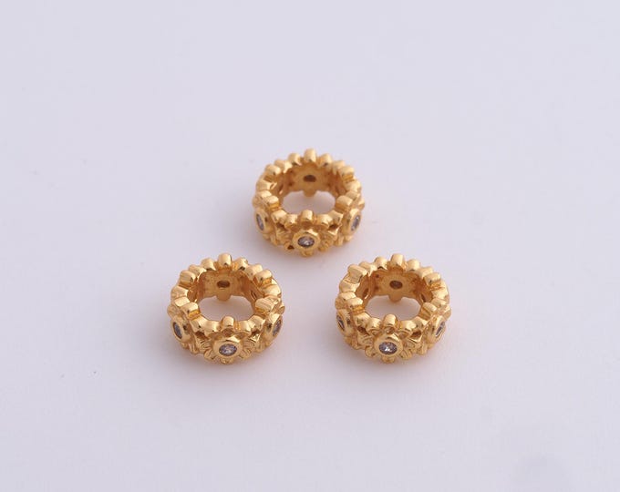 5 pcs 18K Gold Filled Round Spacer Beads,Gold Tube Beads, Round Beads DIY Bracelet Necklace Earrings Jewelry Making,8x4mm