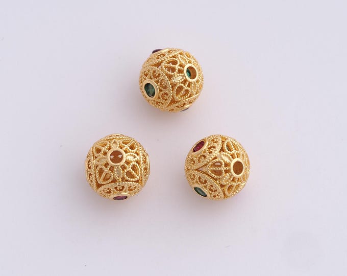 18K Gold Filled Round Spacer Beads,Gold Ball Beads, Tube Beads DIY Bracelet Necklace Earrings Jewelry Making,10.4x10mm