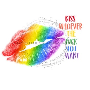 Rainbow Pride Lips Sublimation PNG - Empowering Quote - LGBTQ+ Pride Celebration Clipart - Digital Download