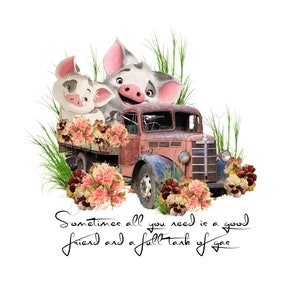 Pig PNG, vintage truck sublimation, southern pig design, western pig sublimation, vintage truck clipart, farm sublimation PNG.