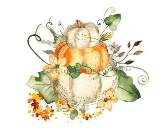 Sublimación de hojas de otoño PNG - Clipart de otoño - Diseño de Acción de Gracias y calabaza - Descarga digital