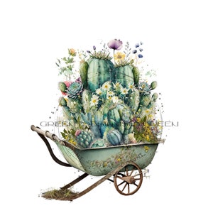 Cactus & Suculentas Clipart - Descarga digital del desierto - Imagen occidental - Sublimación PNG - JPG imprimible - Descarga digital