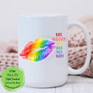 Rainbow Pride Lips sublimatie PNG - empowerment citaat - LGBTQ+ Pride Celebration clipart - digitale download afbeelding 4
