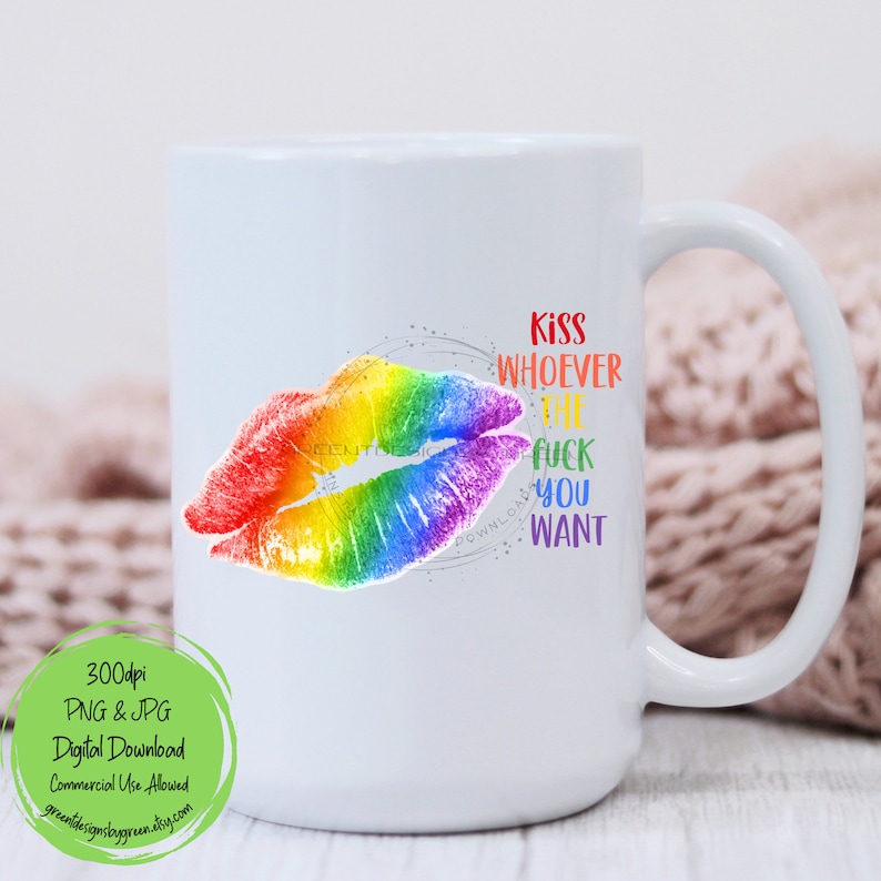 Rainbow Pride Lips sublimatie PNG - empowerment citaat - LGBTQ+ Pride Celebration clipart - digitale download afbeelding 4