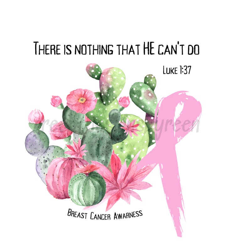 Breast Cancer Cactus Png Sublimation Design Breast Cancer Etsy