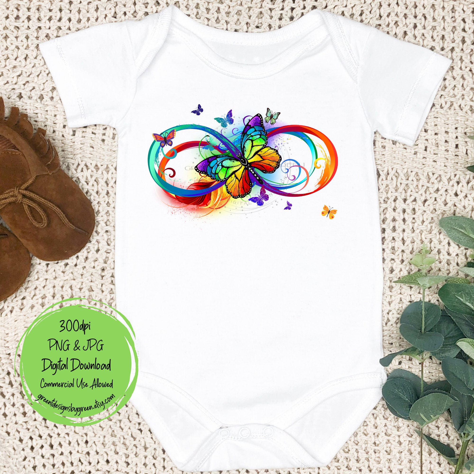 Autism Awareness Butterfly PNG, Rainbow Infinity Design (digital ...