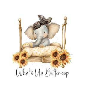 Elephant PNG digital download, Baby elephant swinging PNG, wild elephant PNG clipart, Sunflower clipart for sublimation.
