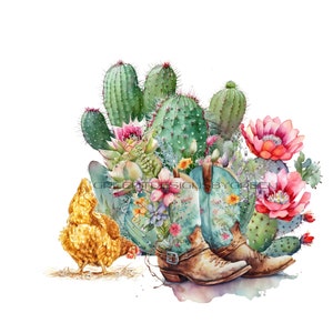 Cactus & Suculentas Clipart - Descarga digital del desierto - Imagen occidental - Sublimación PNG - JPG imprimible - Descarga digital