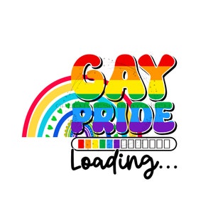 レインボー「ゲイ プライド ローディング」昇華 PNG - LGBTQ+ クリップアート - デジタル ダウンロード