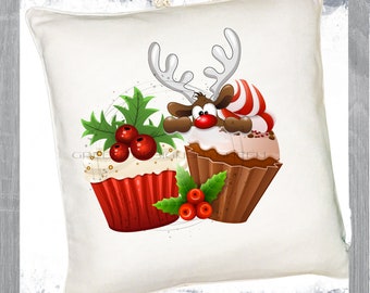 Cute Christmas flowers Sublimation Pillow Design (2874629)