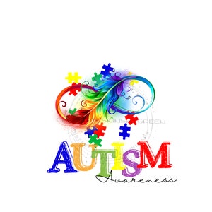 Autism Infinity Sign PNG, Colorful Text Autism Awareness, Puzzle Piece Autism PNG, Rainbow PNG, Rainbow Autism Design, Sublimation Design