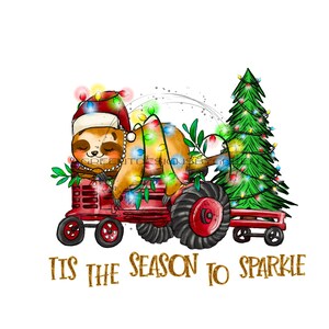 Possum Sublimation PNG - Vintage Tractor Clipart "Esta é a estação para brilhar" Design caprichoso de gambá - PNG para sublimação-download digital