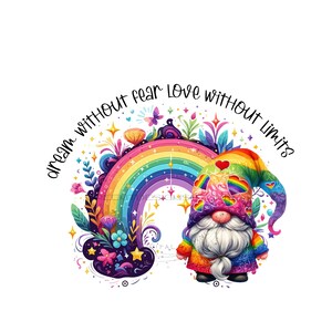 Gay Pride PNG voor op sublimatie geïnspireerde Clipart - Gay Pride Awareness sublimatie PNG - Gnome & Rainbow Pride Clipart - digitale download