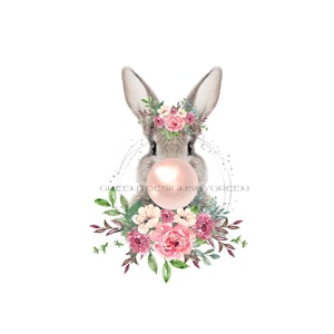 Kaninchen kauen Kaugummi PNG, Sublimation Download, Kaninchen PNG, Sublimationsgrafiken, Oster Clipart, Sublimation digitaler Download
